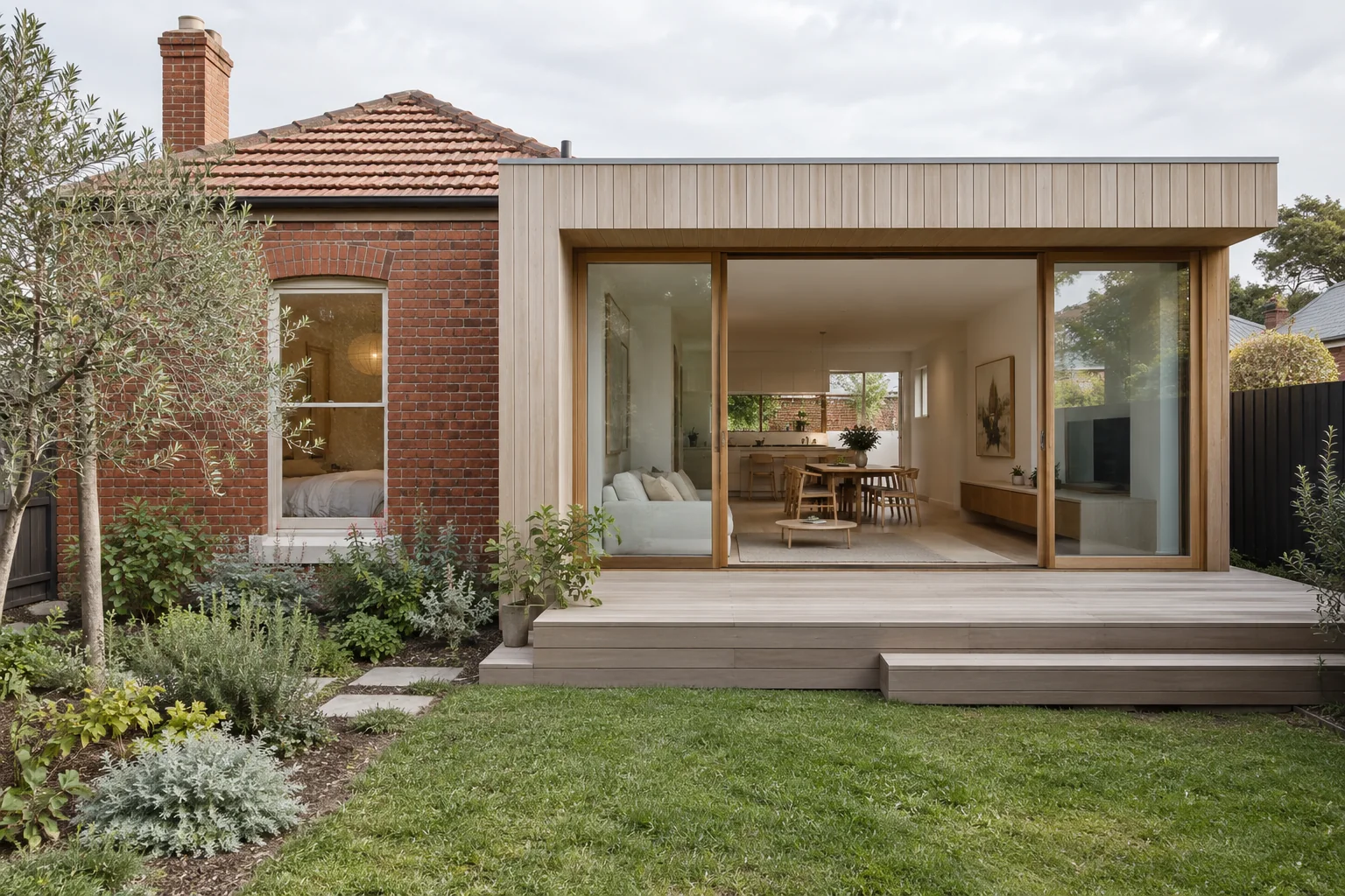 Timber and glass suggest a light-filled way to extend an existing home.
